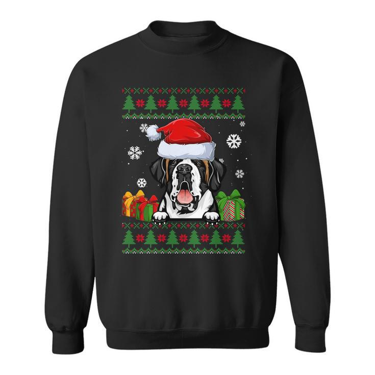 Dog Lovers Saint Bernard Santa Hat Ugly Christmas Sweater Sweatshirt