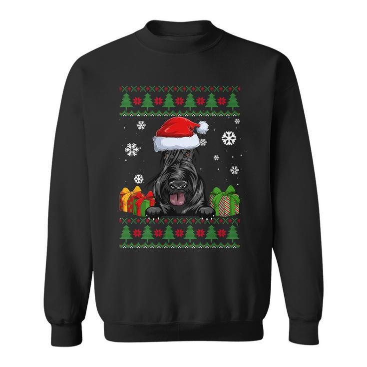 Dog Lovers Scottish Terrier Santa Hat Ugly Christmas Sweater Sweatshirt