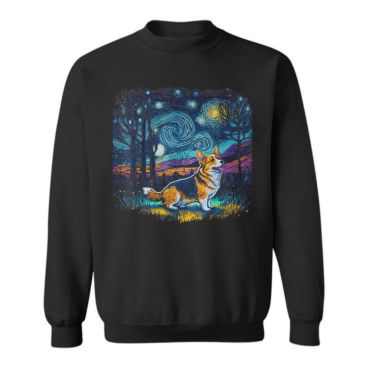 Dog Lovers Starry Night Corgi Sweatshirt