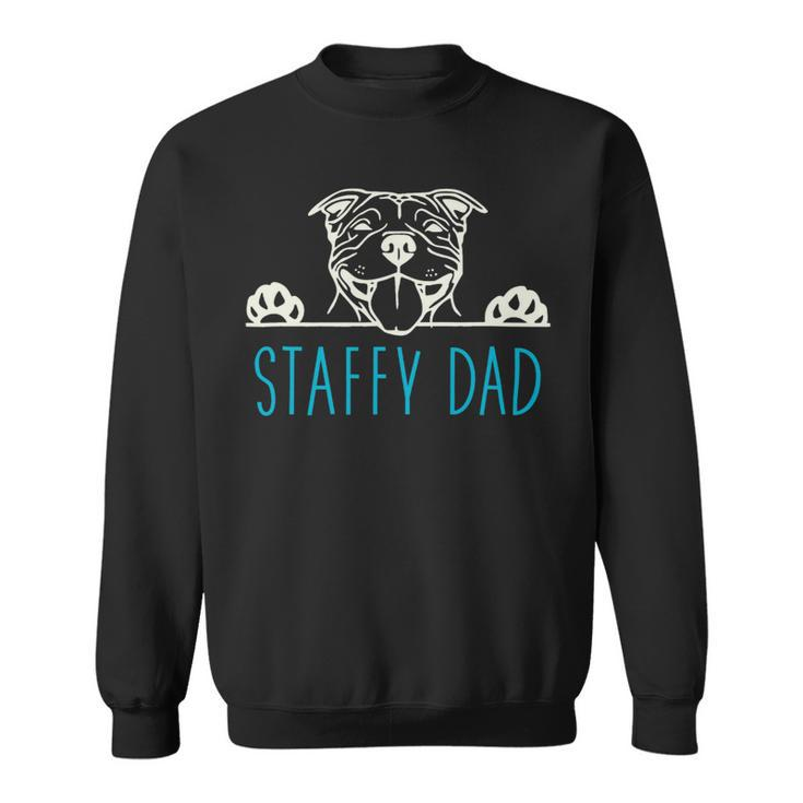 Dog Staffordshire Staffy Dad With Staffordshire Bull Terrier Dog Sweatshirt
