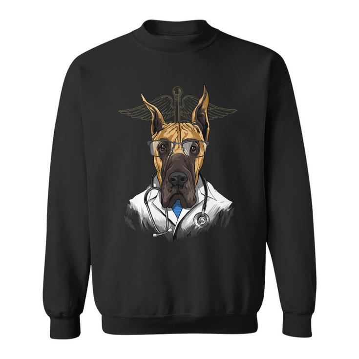 Dogtor Great Dane Vet Doctor Physician Surgeon Dog Lover Sweatshirt