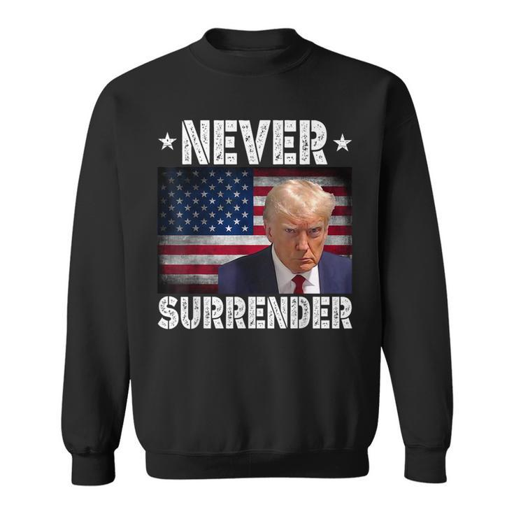 Donald Trump President Hot Never Surrender Usa Flag Sweatshirt