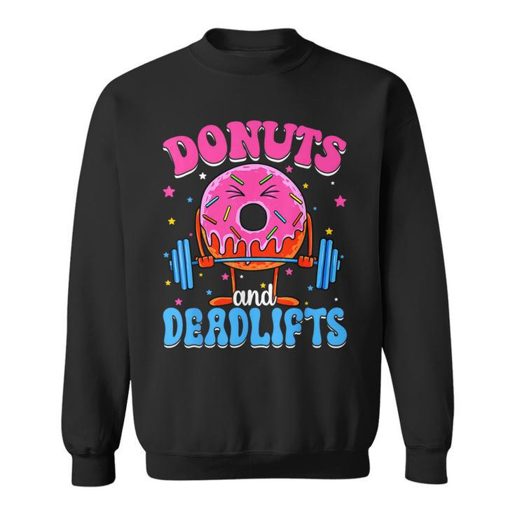 Donut And Deadlifts Barbell Doughnut Lover Girls Boys Son  Sweatshirt