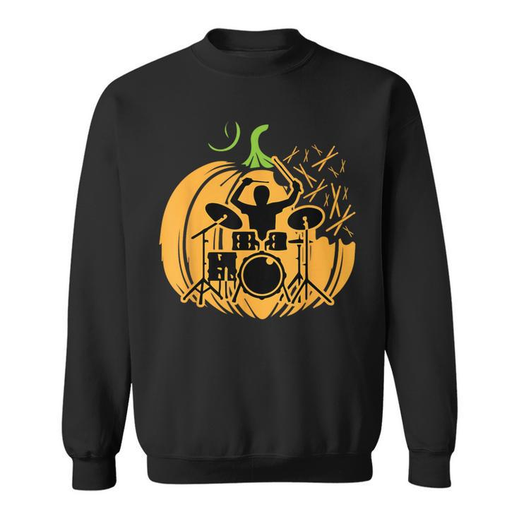 Drum-Mer Pumpkin Band Rock Music Lover Cool Musician Sweatshirt