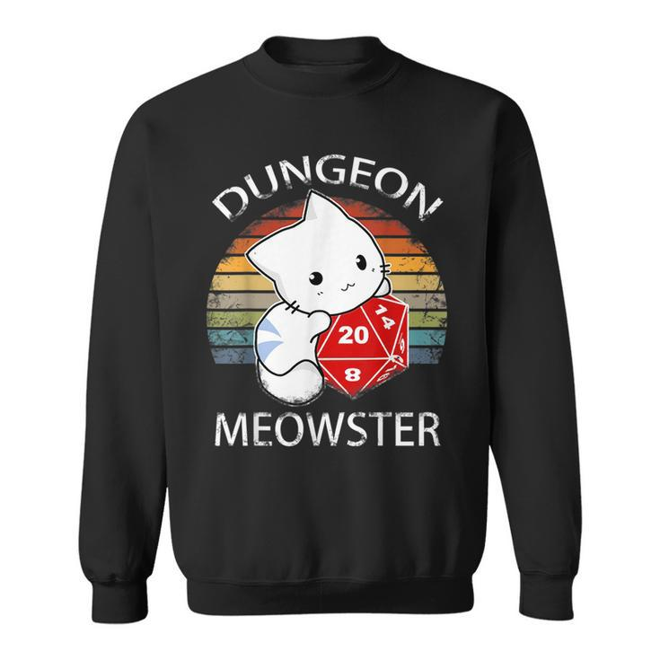 Dungeon Meowster Funny Tabletop Gamer Cat Sweatshirt