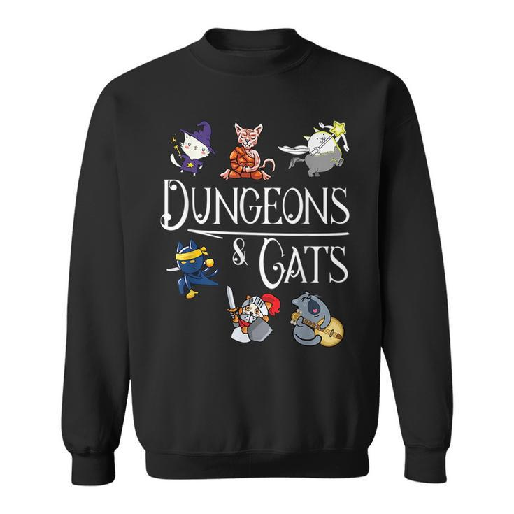 Dungeons And Cats Funny Dragon Cat Kitten Lover Kitty Gift Sweatshirt