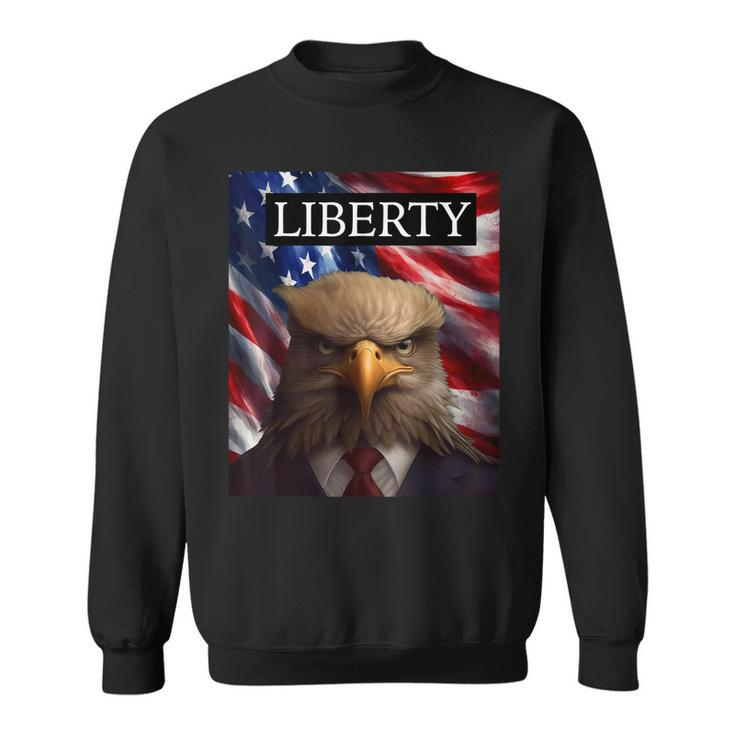 Eagle In A Suit American Flag - 4Th Of July Liberty  Sweatshirt