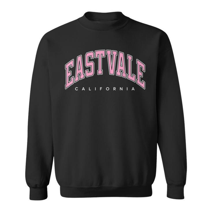 Eastvale California Ca Varsity Style Pink Text Sweatshirt