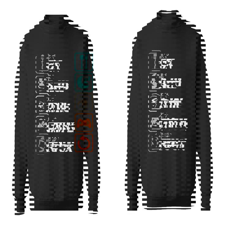Eat Sleep Anime Gaming Repeat Funny Otaku Gamer  Sweatshirt