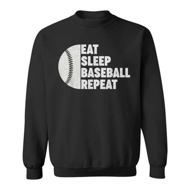 Eat Sleep Baseball Repeat  For Player Vintage Funny Baseball Funny Gifts Sweatshirt