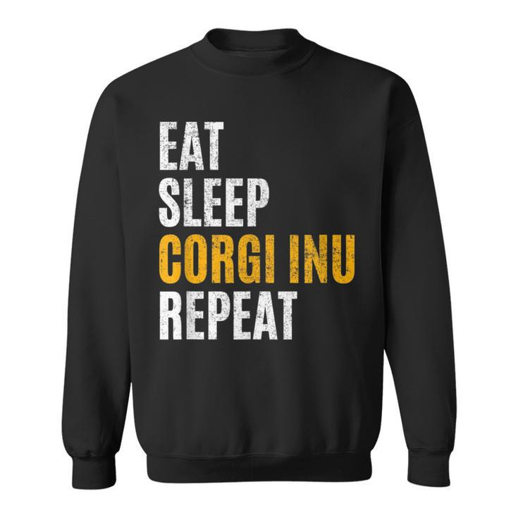 Eat Sleep Corgi Inu Repeat Vintage Retro  Sweatshirt