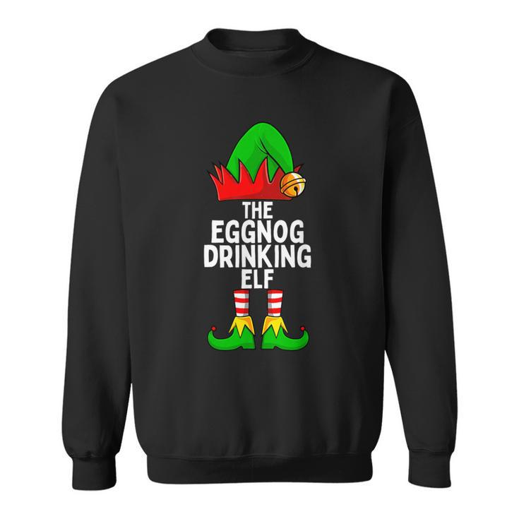 Eggnog Drinking Elf Matching Family Christmas Sweatshirt