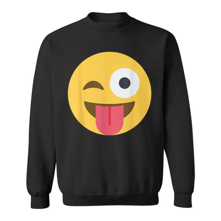 Emoticon Winking Face With Tongue Sweatshirt