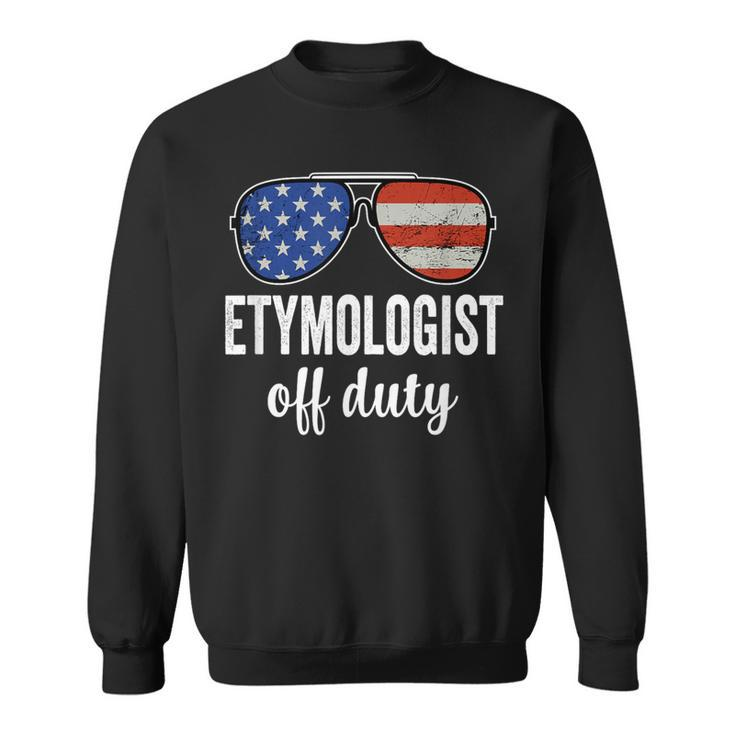 Etymologist Off Duty American Flag Sunglasses Sweatshirt