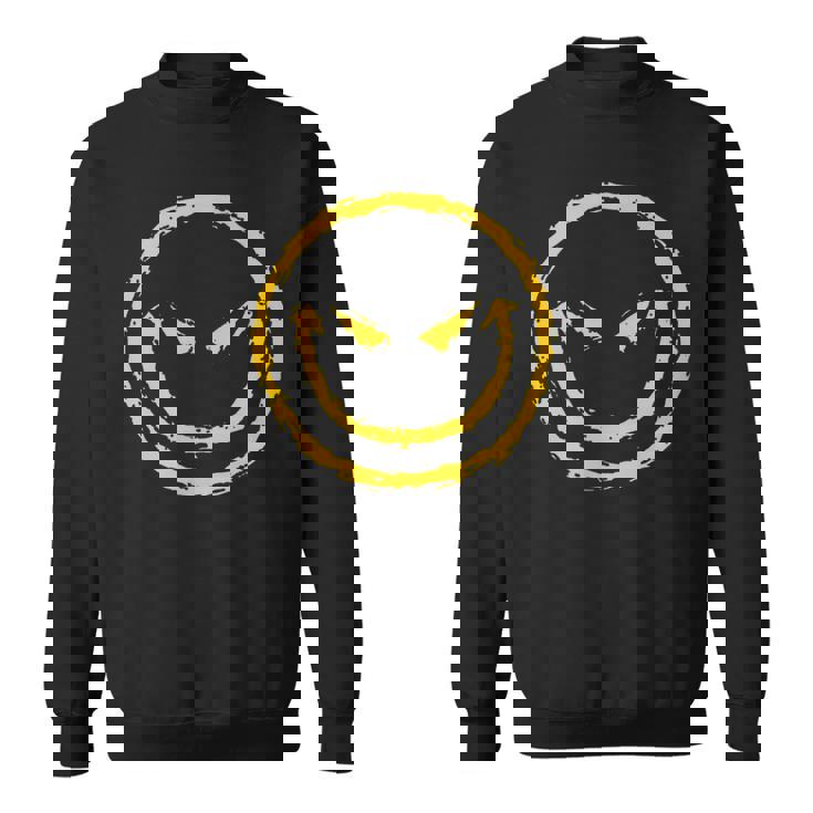 Evil Smiley Face Custom Funny Design 100 Cotton Sweatshirt