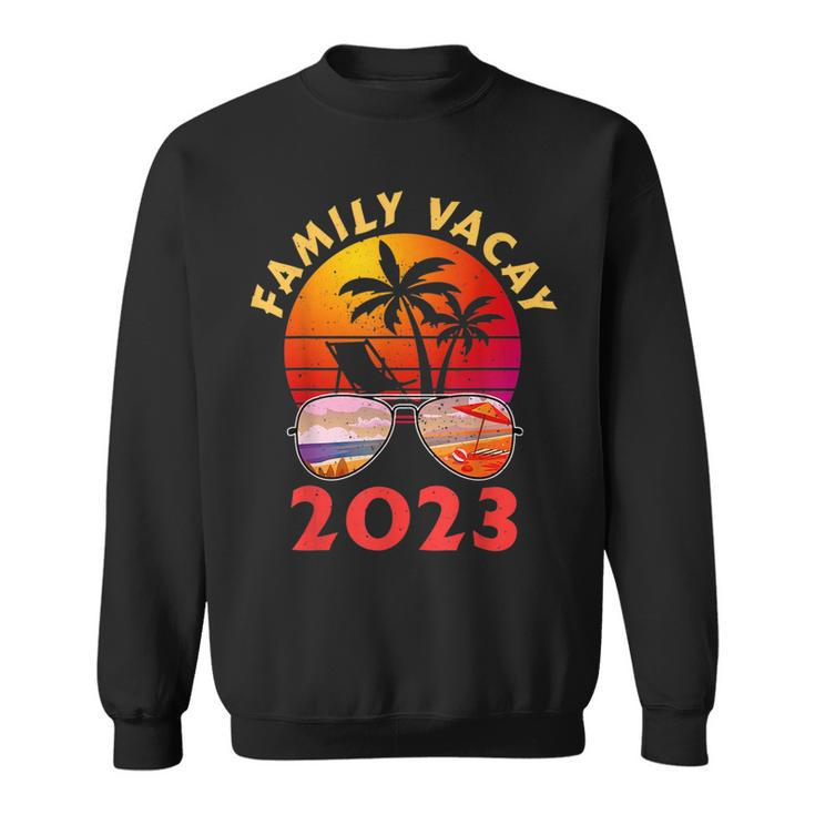 Family Vacay 2023 Retro Sunset Beach Trip Vacation Matching  Sweatshirt