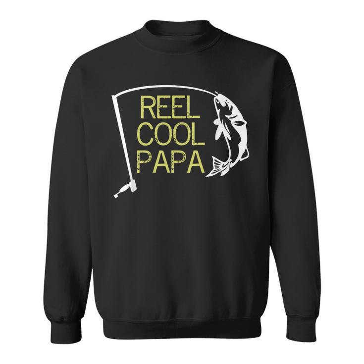 Father's Day Fishing Reel Cool Papa Dad Sweatshirt