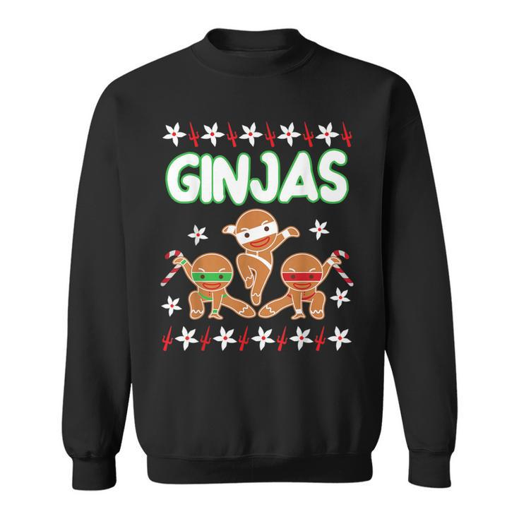 Fighting Ginjas Gingerbread Man Ugly Christmas Sweater Sweatshirt