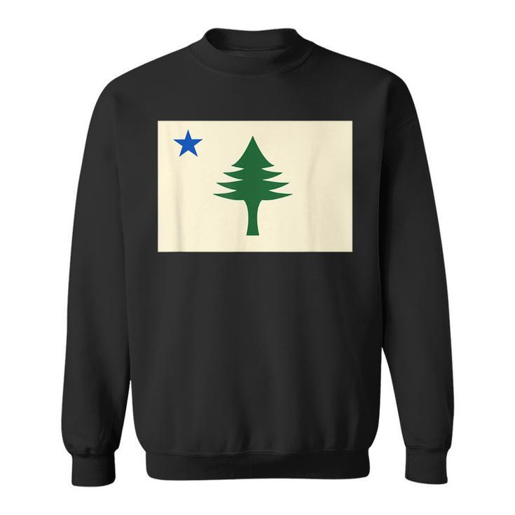 Flag Of Maine  1901 Maine State Flag Pine Tree State  Sweatshirt