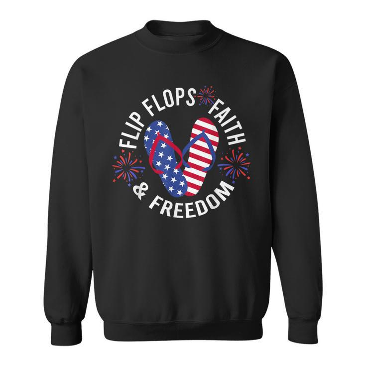 Flip Flops Faith And Freedom Sweatshirt