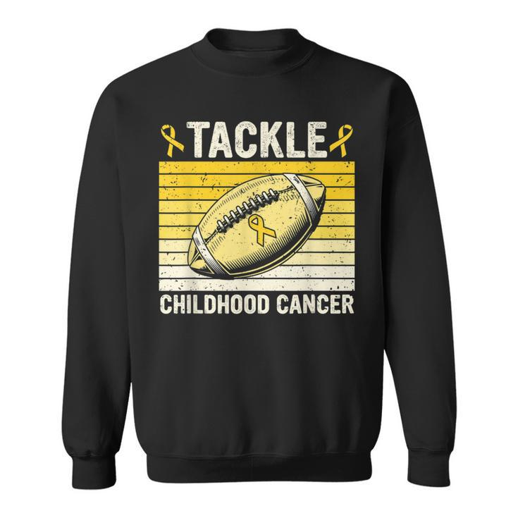 Football Tackle Childhood Cancer Awareness Survivor Support Sweatshirt