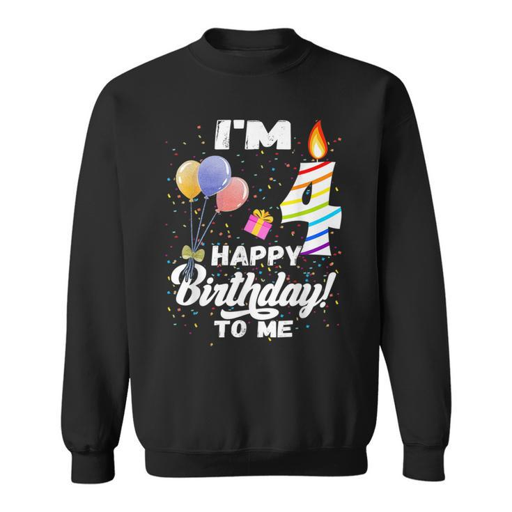 Four 4Yr 4Th Birthday Happy Birthday Boys Girls 4 Years Old  Sweatshirt