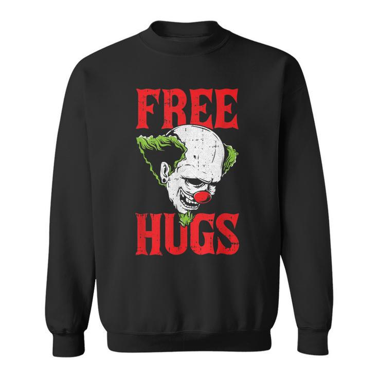 Free Hugs Clown Lazy Halloween Costume Scary Creepy Horror  Sweatshirt