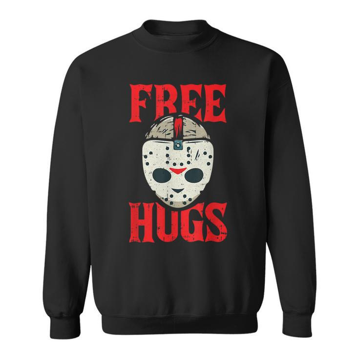 Free Hugs Lazy Halloween Costume Scary Creepy Horror Movie Halloween Costume  Sweatshirt