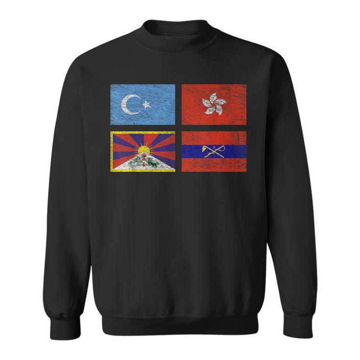 Free Tibet Uyghurs Hong Kong Inner Mongolia China Flag Sweatshirt