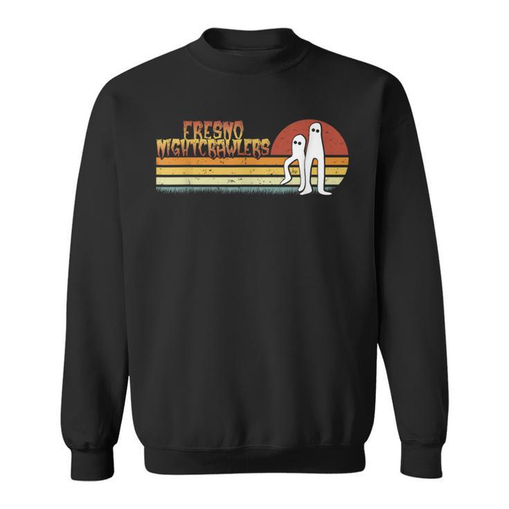 Fresno Nightcrawlers Retro Stripes Walking Cryptid Sweatshirt