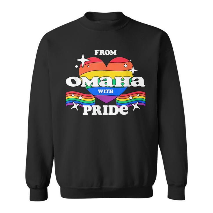 From Omaha With Pride Lgbtq Gay Lgbt Homosexual Pride Month  Sweatshirt