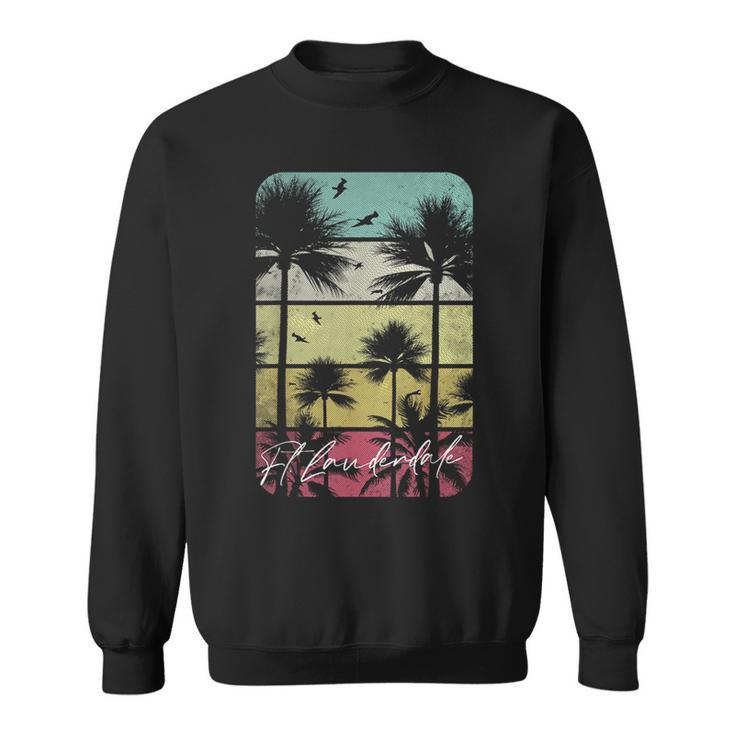 Ft Fort Lauderdale Florida Retro Vintage Beach Surf Surfing  Sweatshirt