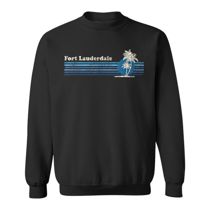 Ft Lauderdale Fl  Vintage 80S Palm Trees Sunset  Sweatshirt