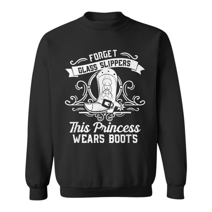 Fun Badass Princess Wears Boots Cowgirl Gift Design Sweatshirt