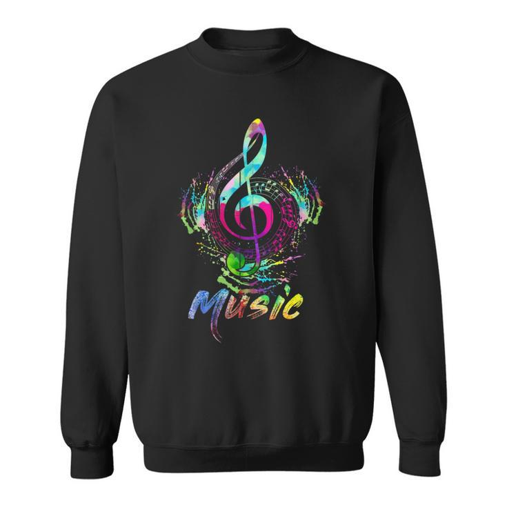 Funky Colorful Music Treble Clef Musical Note Sweatshirt