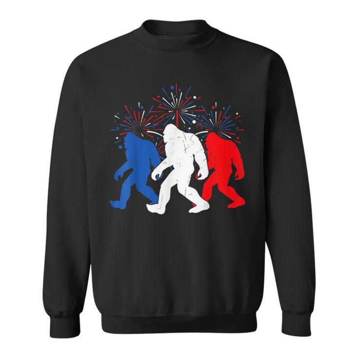 Funny 4Th Of July Red White Blue Bigfoot Fireworks Usa Flag  Sweatshirt