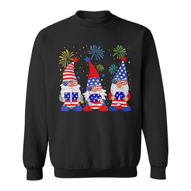 Funny American Gnomes Sunglasses Patriotic Usa 4Th Of July  Sweatshirt