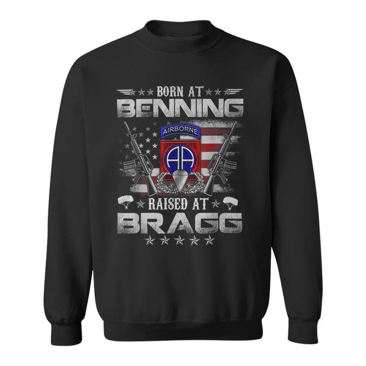 Funny Born At Ft Benning Raised Fort Bragg Airborne Veterans Day For Airborne Paratrooper Division  Sweatshirt