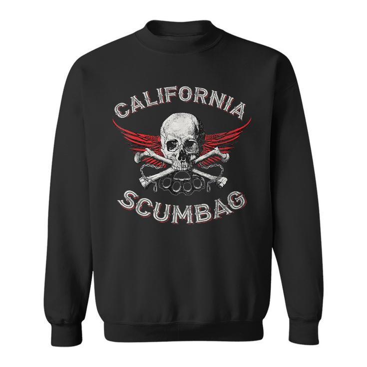 Funny California  Scumbag Vintage Distressed Biker Sweatshirt