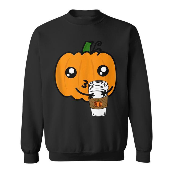 Funny Cannibalism Pumpkin Spice Latte Scary Pumpkin Cannibal  Sweatshirt