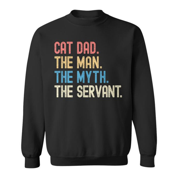 Funny Cat Dad Fathers Day Vintage Ever Cat Lover Daddy Retro  Sweatshirt