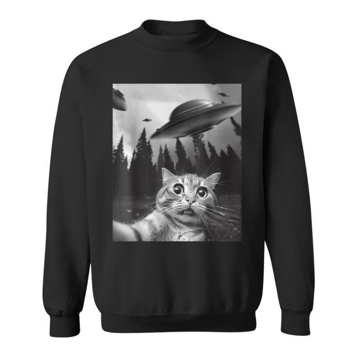 Cat Selfie With Ufos Sweatshirt