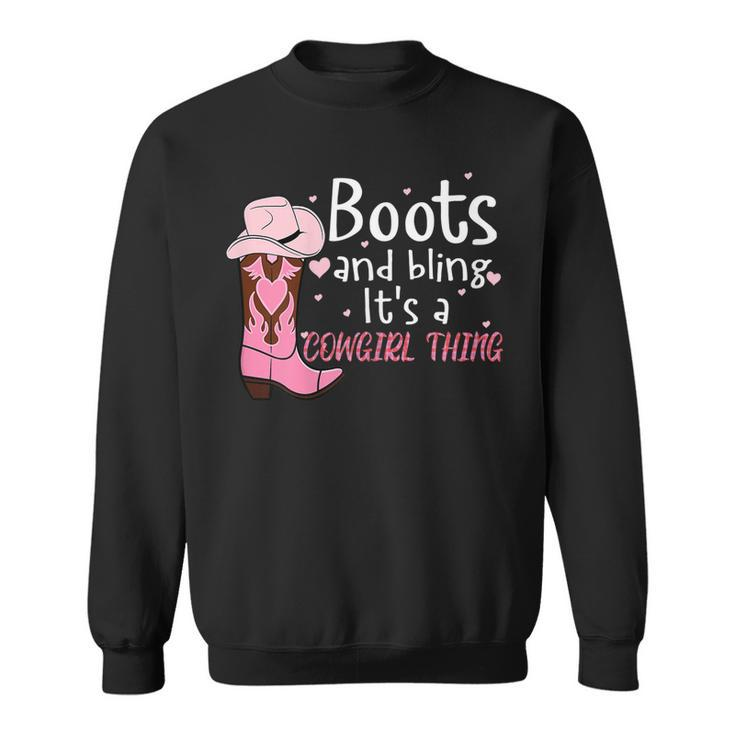 Funny Cowgirl Boots Bling For Girls Cute Love Country Life Sweatshirt