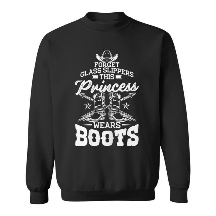 Funny Cowgirl Boots Hat Graphic Women Girls Cowgirl Western Sweatshirt