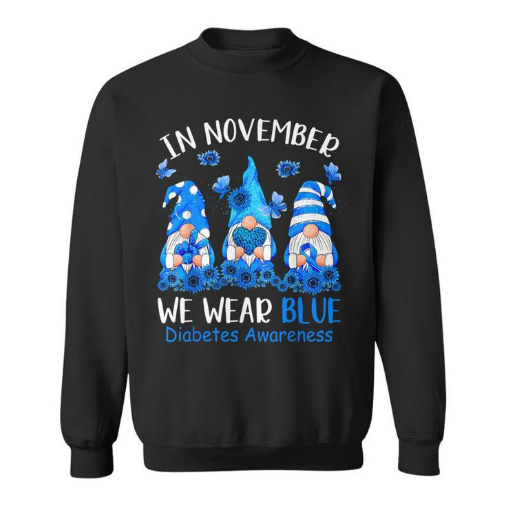 Cute Gnomes Wear Blue For Type1 Diabetes Awareness Sweatshirt