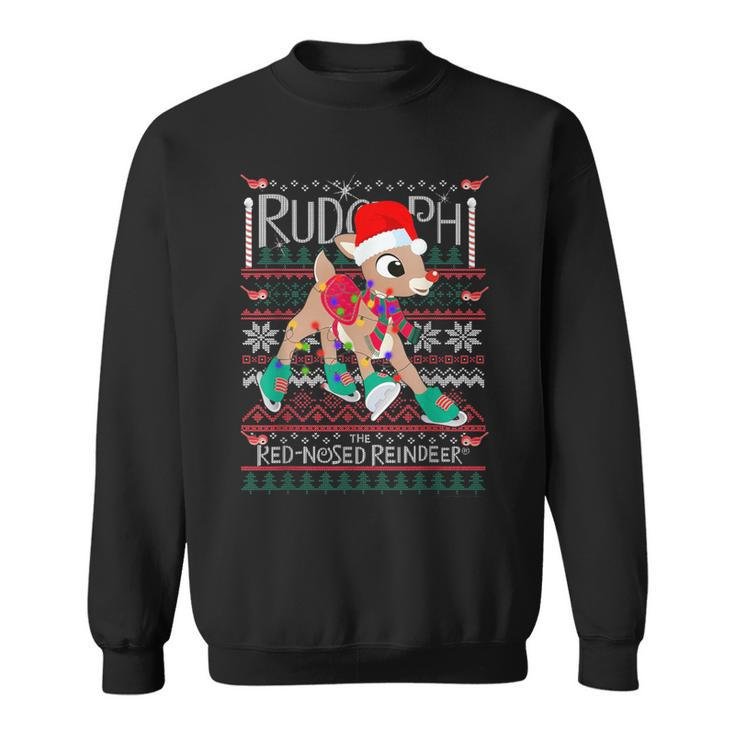 Cute Rudolph The Red Nosed Reindeer Christmas Tree Sweatshirt