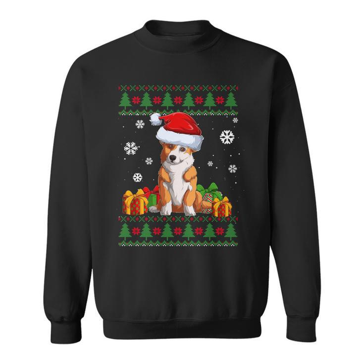 Dog Lover Welsh Corgi Santa Hat Ugly Christmas Sweater Sweatshirt