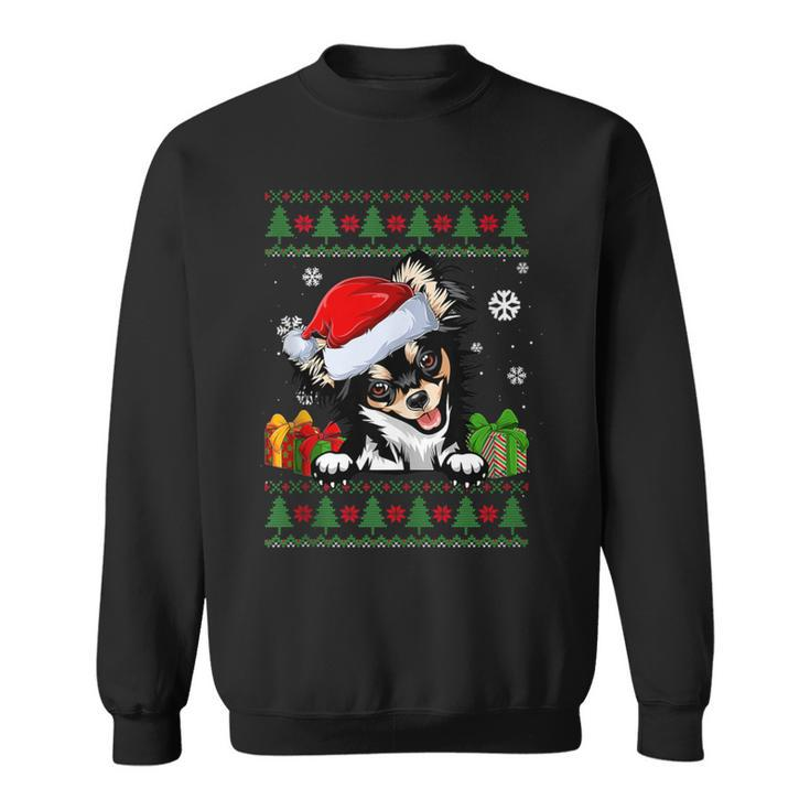 Dog Lovers Chihuahua Santa Hat Ugly Christmas Sweater Sweatshirt
