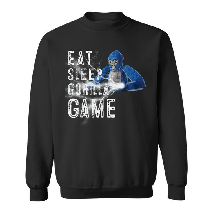 Eat Sleep Gorilla Monke Tag Gorilla Vr Gamer Sweatshirt