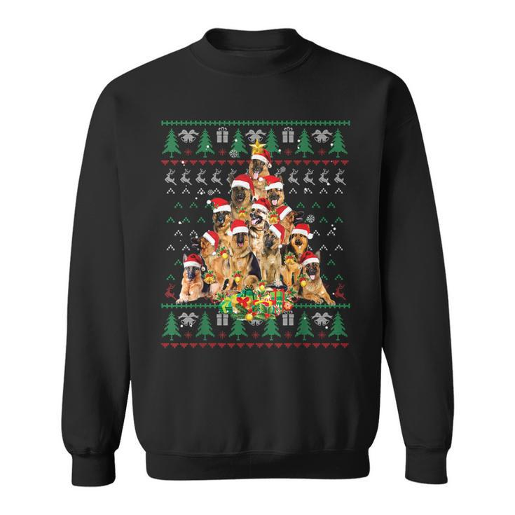 German Shepherd Christmas Lights Ugly Sweater Xmas Sweatshirt